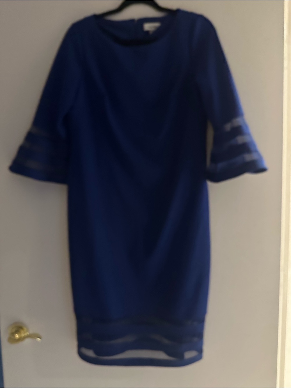 Calvin Klein Blue with shear insets  Sheath Dress - Classic Elegant Fit ✨